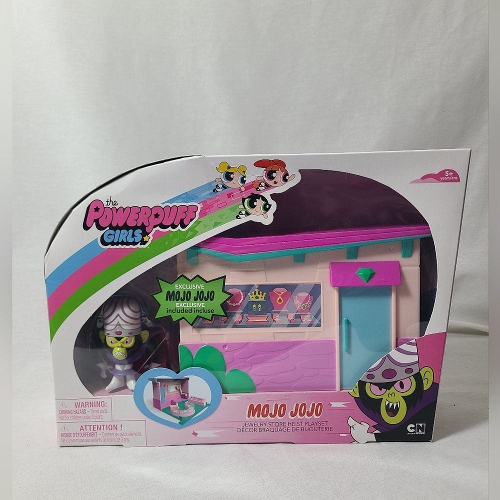 Powerpuff Girls Action Figure Playset Mojo Jojo Jewelry Store Heist Toys New